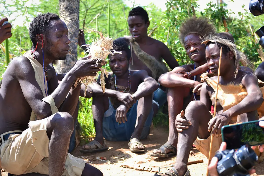 Starting of fire by Hadza man